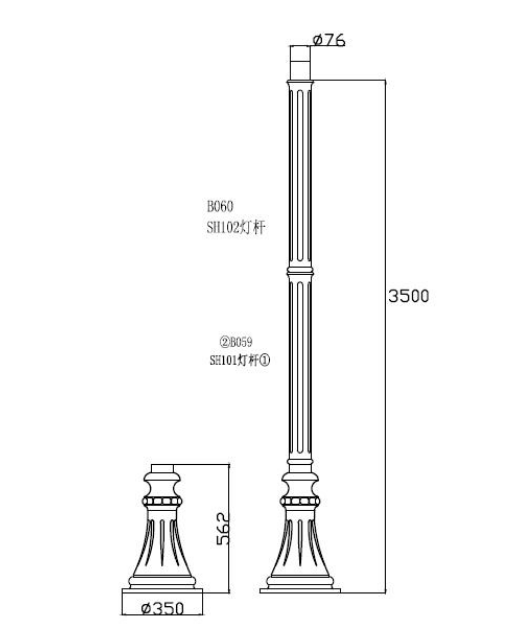 aluminum decorative post light